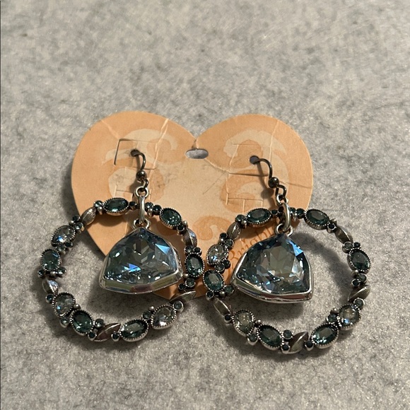Brighton Silver and Blue Dangle Earrings - Picture 4 of 10